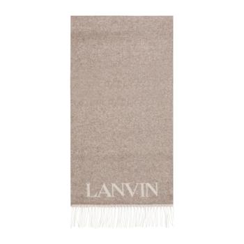 Lanvin | Lanvin Logo Intarsia-Knit Fringed Scarf商品图片,7.6折