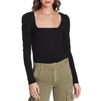 1. State是什么牌子, 1. State | 1.State Womens   Ribbed Square Neck Top商品图片 4.1折