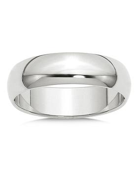 商品Men's 6mm Half Round Band Ring in 14K White Gold - 100% Exclusive图片