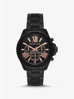 Michael Kors | Wren Pavé Black-Tone Watch商品图片,6.2折, 独家减免邮费