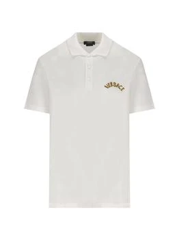 Versace | Versace Seashell Baroque-Logo Embroidered Short-Sleeved Polo Shirt 5.2折