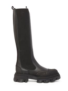 ganni靴, Ganni | Black leather high-boots商品图片 9折