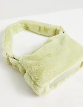 asos腋下包, ASOS | ASOS DESIGN  90s  shoulder bag in lime faux fur商品图片 8.2折