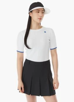 DESCENTE | GOLF女性圆领短袖针织衫轻松休闲风 DP22WFKP41-BWTG,商家Brilliant Fashion,价格¥803