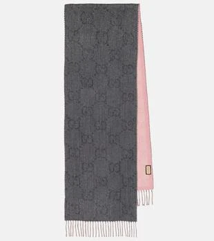 推荐GG wool-blend jacquard scarf商品