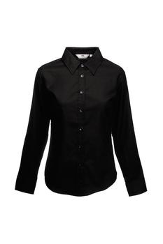 推荐Fruit Of The Loom Ladies Lady-Fit Long Sleeve Oxford Shirt (Black)商品