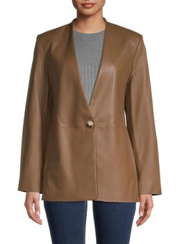 vince西装好不好, Vince | Collarless Leather Blazer商品图片 2.8折