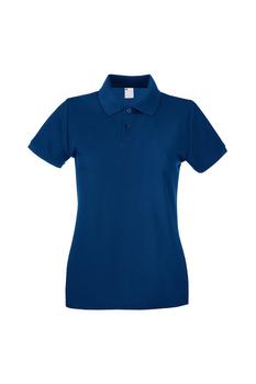 推荐Womens/Ladies Fitted Short Sleeve Casual Polo Shirt (Navy Blue)商品