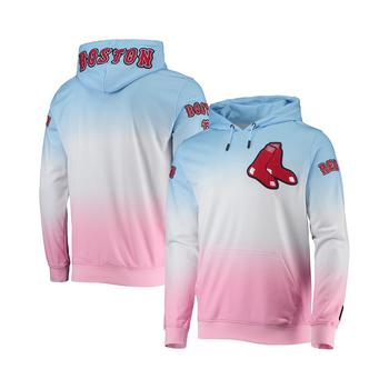推荐Men's Blue, Pink Boston Red Sox Ombre Pullover Hoodie商品