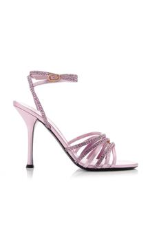 推荐Valentino Garavani - Rockstud Crystal-Embellished Leather Sandals - Pink - IT 36 - Moda Operandi商品