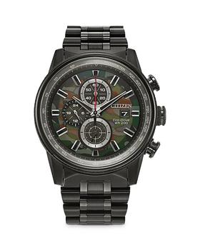 Citizen | Eco-Drive Camo Nighthawk Chronograph Stainless Steel Watch, 43mm商品图片,9折, 独家减免邮费