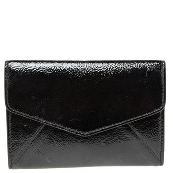 推荐Yves Saint Laurent Black Patent Leather Flap Compact Wallet商品