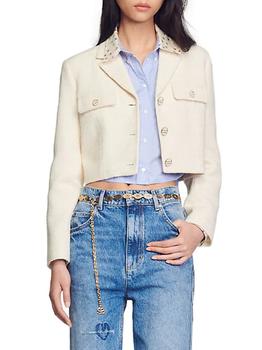 sandro外套是什么牌子, Sandro | Edma Cropped Tweed Blazer商品图片 