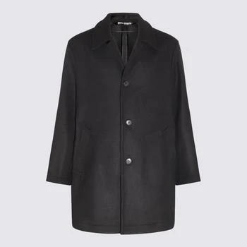 推荐PALM ANGELS BLACK WOOL BLEND COAT商品