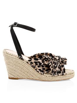 Loeffler Randall, Loeffler Randall | Charley Knotted Leopard-Print Espadrille Wedge Sandals商品图片 3.9折×额外8折, 额外八折