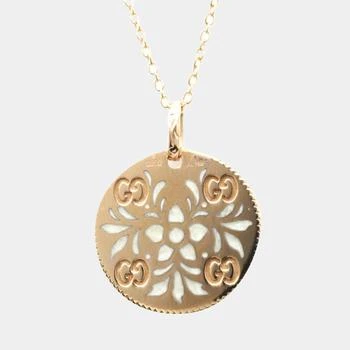 推荐Gucci 18K Rose Gold Round GG Pendant Necklace商品