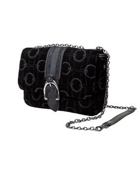 推荐Longchamp Amazone Black Velour Women's Crossbody Bag L1357674001商品