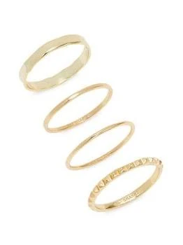 Shashi | Set of 4 14K Goldplated Sterling Silver Stackable Rings,商家Saks OFF 5TH,价格¥289