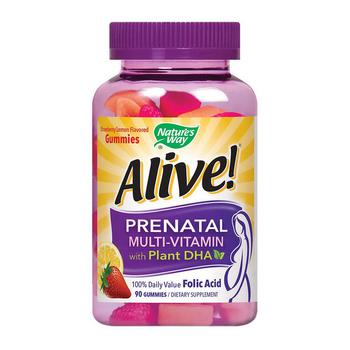 商品Nature's Way Alive Prenatal Multivitamin Plus Plant DHA Gummies, 90 Ea图片