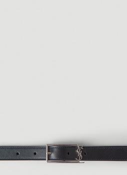 Yves Saint Laurent | Monogram Leather Belt in Black商品图片,