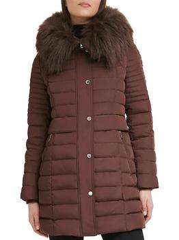 product Faux Fur-Trim Quilted Puffer image
