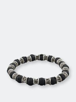 小银瓶精选, Snake Bones | Lava Beads, Oxidized Sterling Silver Bracelet EXTRA SMALL商品图片 