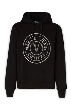 推荐Versace Jeans Black Cotton Logo Details Hooded Sweatshirt商品