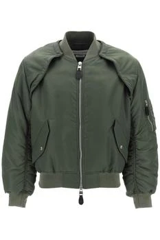 推荐Convertible bomber jacket in nylon satin商品