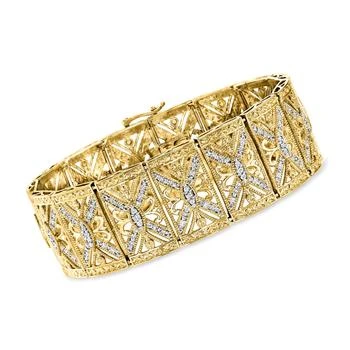 Ross-Simons | Ross-Simons Diamond Art Deco-Style Bracelet in 18kt Gold Over Sterling,商家Premium Outlets,价格¥6145