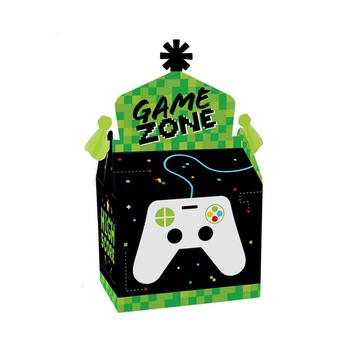 商品Game Zone - Treat Box Party Favors - Pixel Video Game Party or Birthday Party Goodie Gable Boxes - Set of 12图片