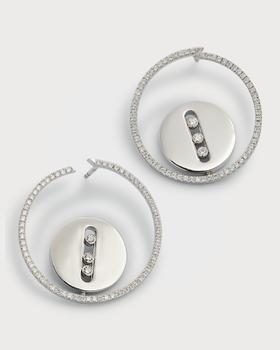 商品Messika | 18K White Gold Bo Lucky Medaille Round Plain Earrings,商家Neiman Marcus,价格¥67864图片