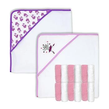Baby Mode | Baby Girls Hooded Towel and Washcloth, 14 Piece Set,商家Macy's,价格¥225