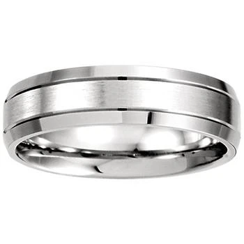 Pompeii3 | Mens 14k White Gold Brushed Wedding Band 6MM Wide,商家Premium Outlets,价格¥4452