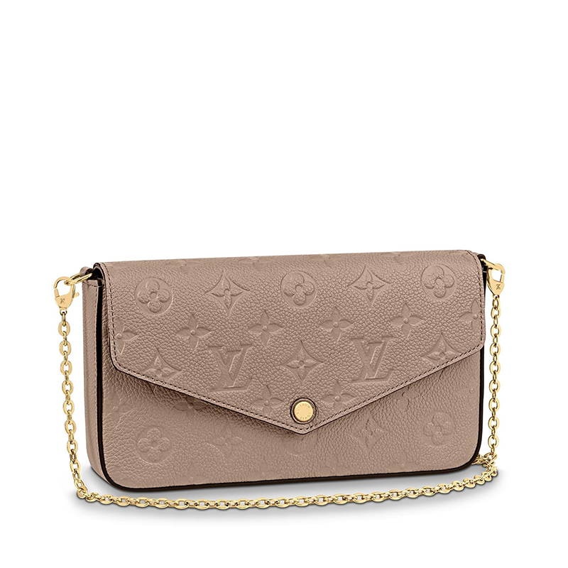 lv链条包, Louis Vuitton | 预售十天 Louis Vuitton/路易威登 Félicie系列 女士斑鸠色粒面徽标印花牛皮按扣翻盖链条单肩手拿包M68697商品图片 7.5折, 包邮包税