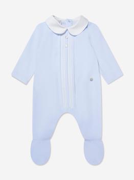 Paz Rodriguez | Baby Boys Velour Babygrow in Blue商品图片,额外8折, 额外八折