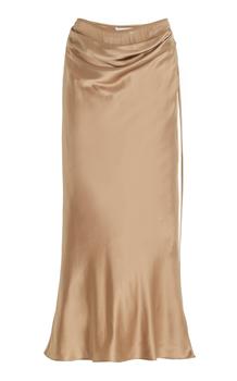 商品Christopher Esber - Cowl Silk Midi Slip Skirt - Brown - AU 12 - Moda Operandi图片