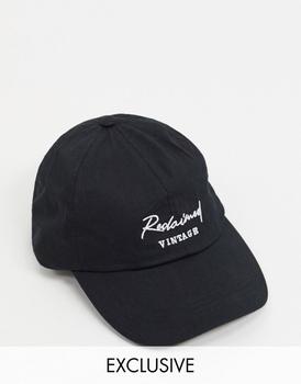 推荐Reclaimed Vintage inspired unisex logo embroidery cap in black商品