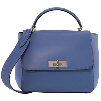 Bally | B Turnlock Blue Leather Shoulder Bag商品图片,4.9折, 满$300减$10, 满减