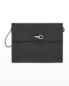 商品Salvatore Ferragamo | Men's The Studio Gancino Leather Zip Portfolio Bag,商家Neiman Marcus,价格¥10783图片
