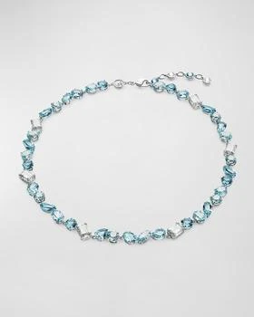推荐Gema Rhodium-Plated Mix-Cut Blue Crystal Necklace商品