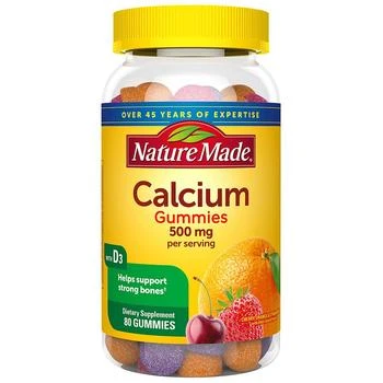 Nature Made | Calcium Gummies 500 mg Per Serving with Vitamin D3 Cherry, Orange & Strawberry,商家Walgreens,价格¥148