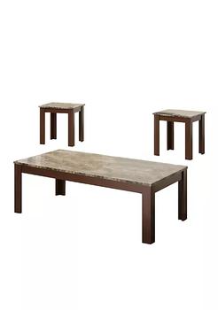 商品Duna Range | Solid Modern Style 3 piece occasional table set, Brown,商家Belk,价格¥1669图片
