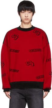 We11done | Red & Black Reversible Sweater商品图片,3折