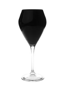 商品Set of 6 Black V-Shaped Wine Glasses with Clear Stem图片
