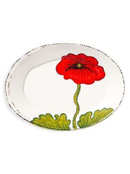 商品Lastra Small Ceramic Poppy Oval Platter图片