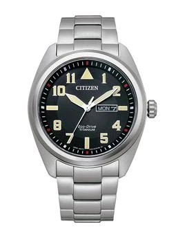Garrison Eco-Drive Black Dial Super Titanium Men's Watch BM8560-88E,价格$189