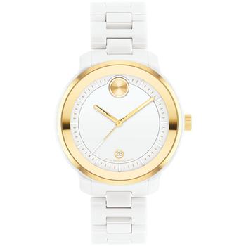 Movado | Women's Bold Verso Swiss Quartz White Ceramic Bracelet Watch 39mm商品图片,