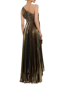 （US発）Mac Duggal ワンショルダー装飾サテンガウン Mac Duggal Women's Sequined One Shoulder Draped Lace Up Gown