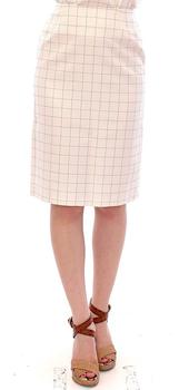 推荐Andrea Incontri  Cotton Checkered Pencil Skirt商品