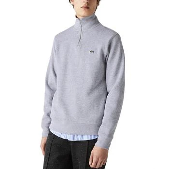 推荐Men's Solid Quarter-Zip Interlock Ribbed Sweatshirt商品